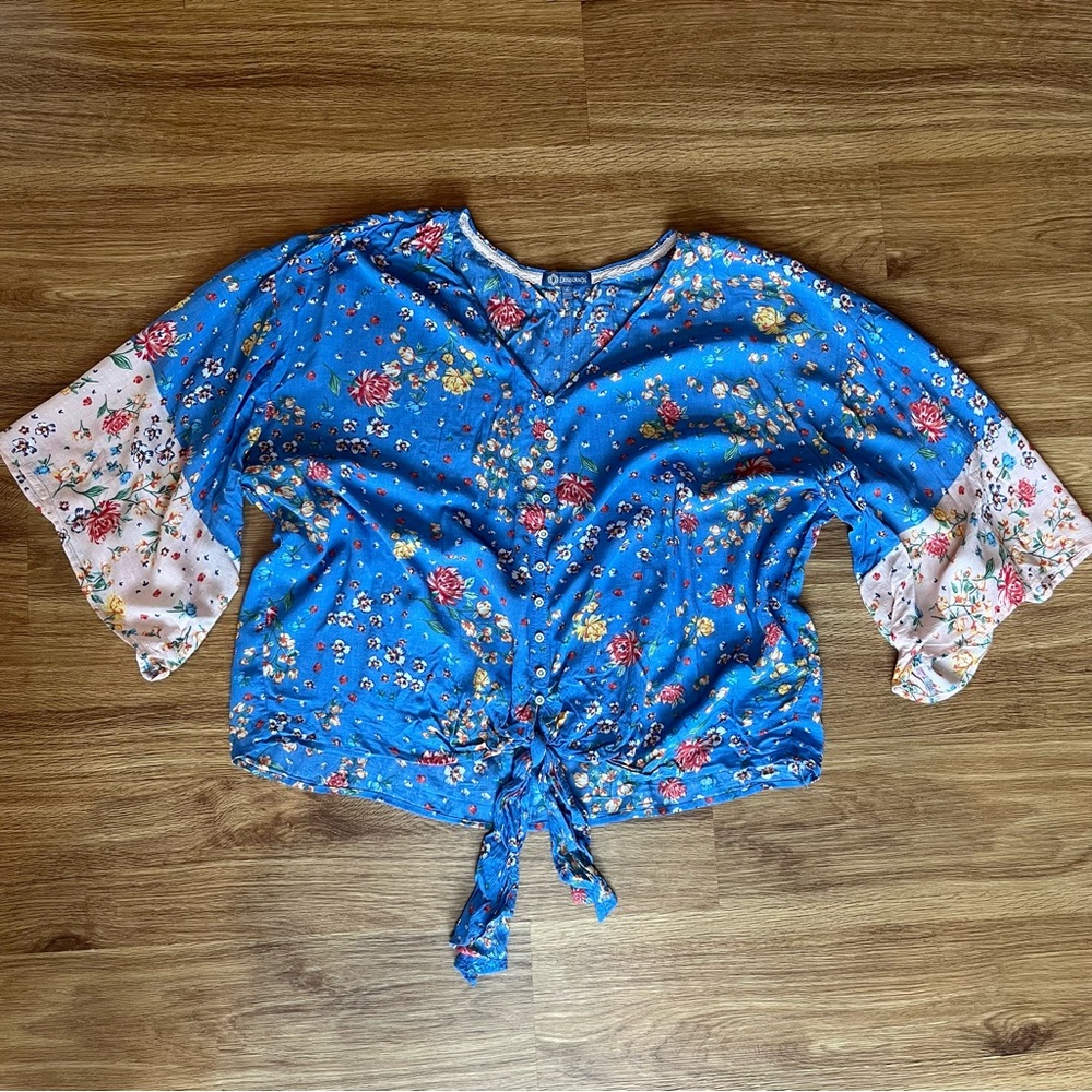 Floral Blue Women's Top